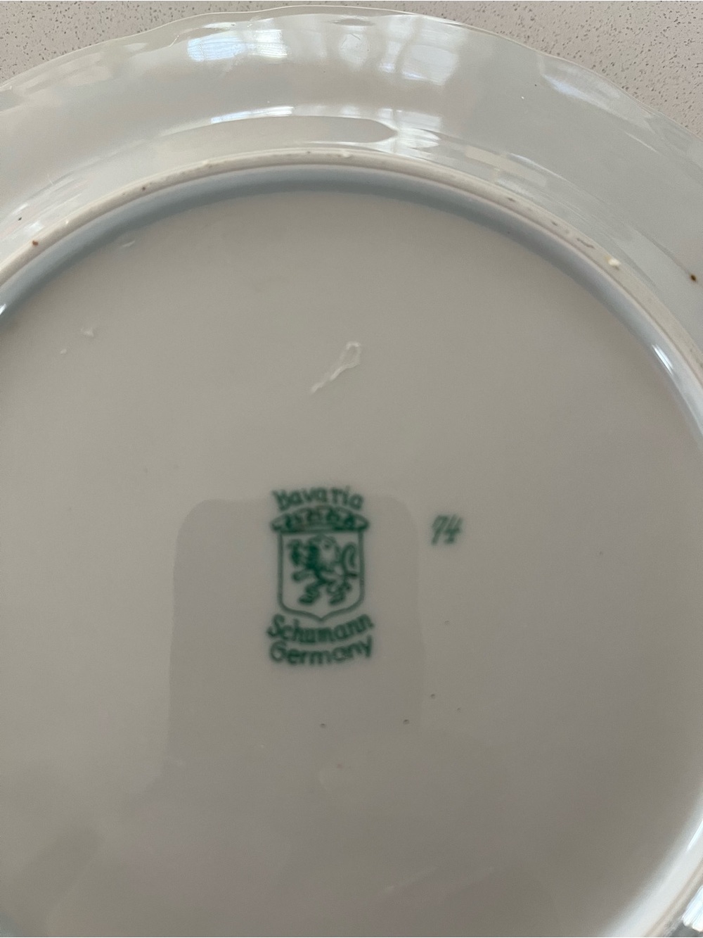 Bavaria White Porcelain Plate – Classic Home Art Vintage Schumann Germany/ 3,
